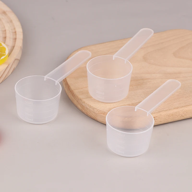 10 Stück 40ML 20g Messlöffel mit flachem Boden und Skala, transparenter Kunststoff, Küchen-Backmesslöffel, Tischbesteck – Detail 7
