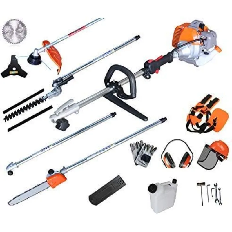 

Powerful 42.7cc 5 in 1 Multi Functional Trimming Tools,Gas Hedge Trimmer,Weed Eater,String Trimmer, Brush Cutter,Pole Saw with