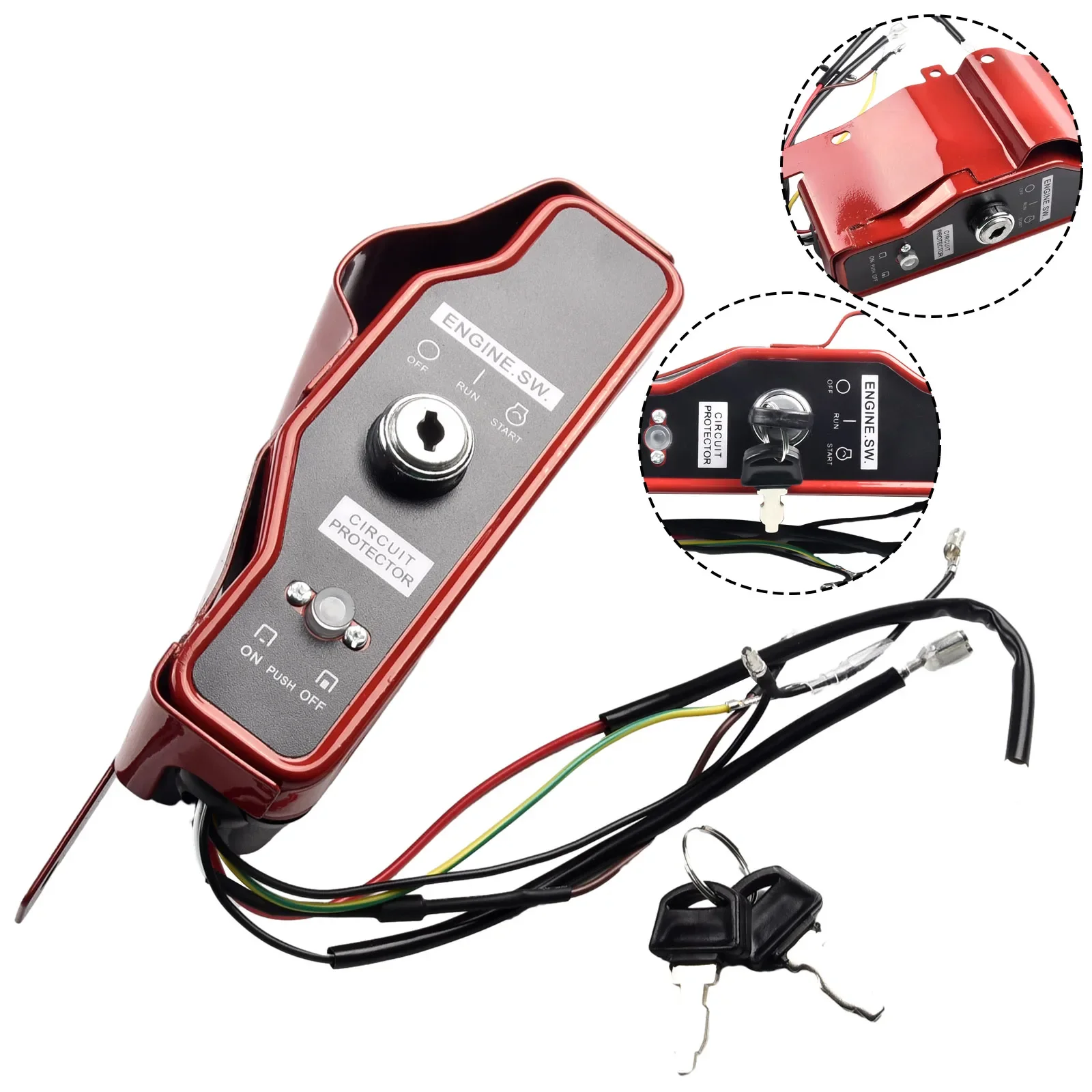 For Ignition Switch With 2 Keys Panel Compatible With GX390 Engines For Generators Pumps And Construction Machinery