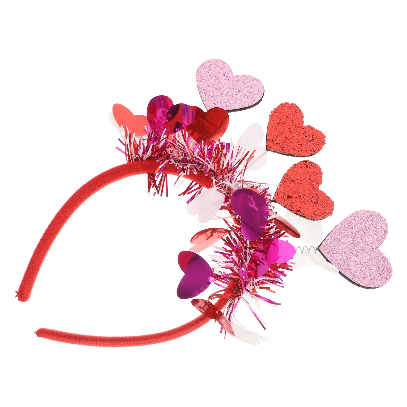 

Valentines Love Headband Red Cupid Heart Design Romantic Hair Accessories for Weddings Single Parties Photoshoots Glitter Heart
