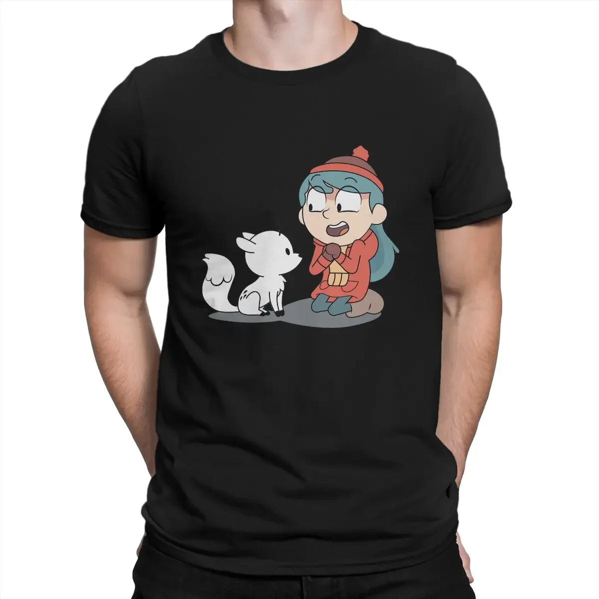 H-Hilda Cartoon Awesome Tee Shirt  Cute Men T Shirt  Short Sleeve Round  Collar T-Shirt Cotton Gift Idea Clothing harajuku