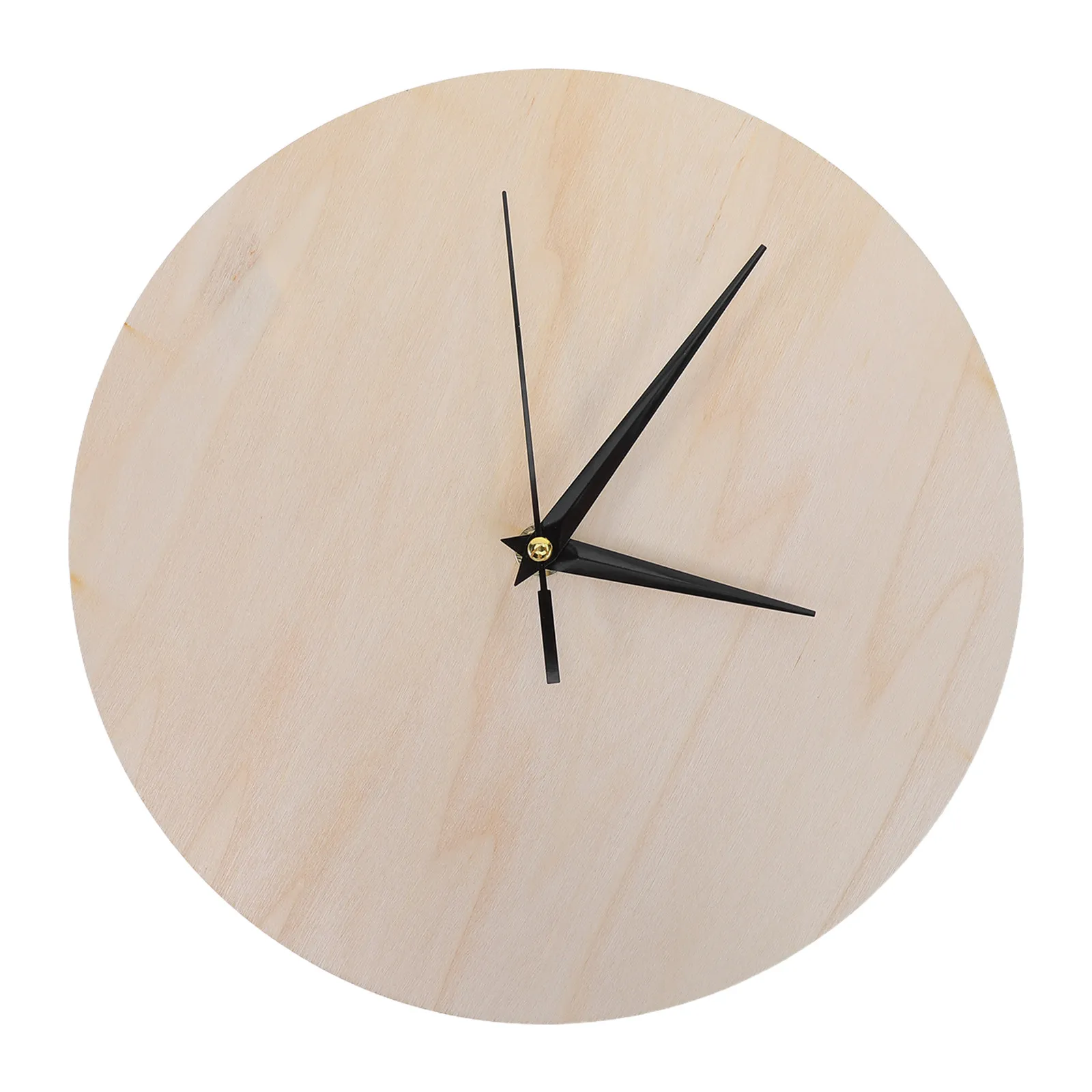 Unfinished Wooden Clock Face Round Blank DIY Craft Painting Art Supplies Beige Wood Dial for Painting Clock Making Kit