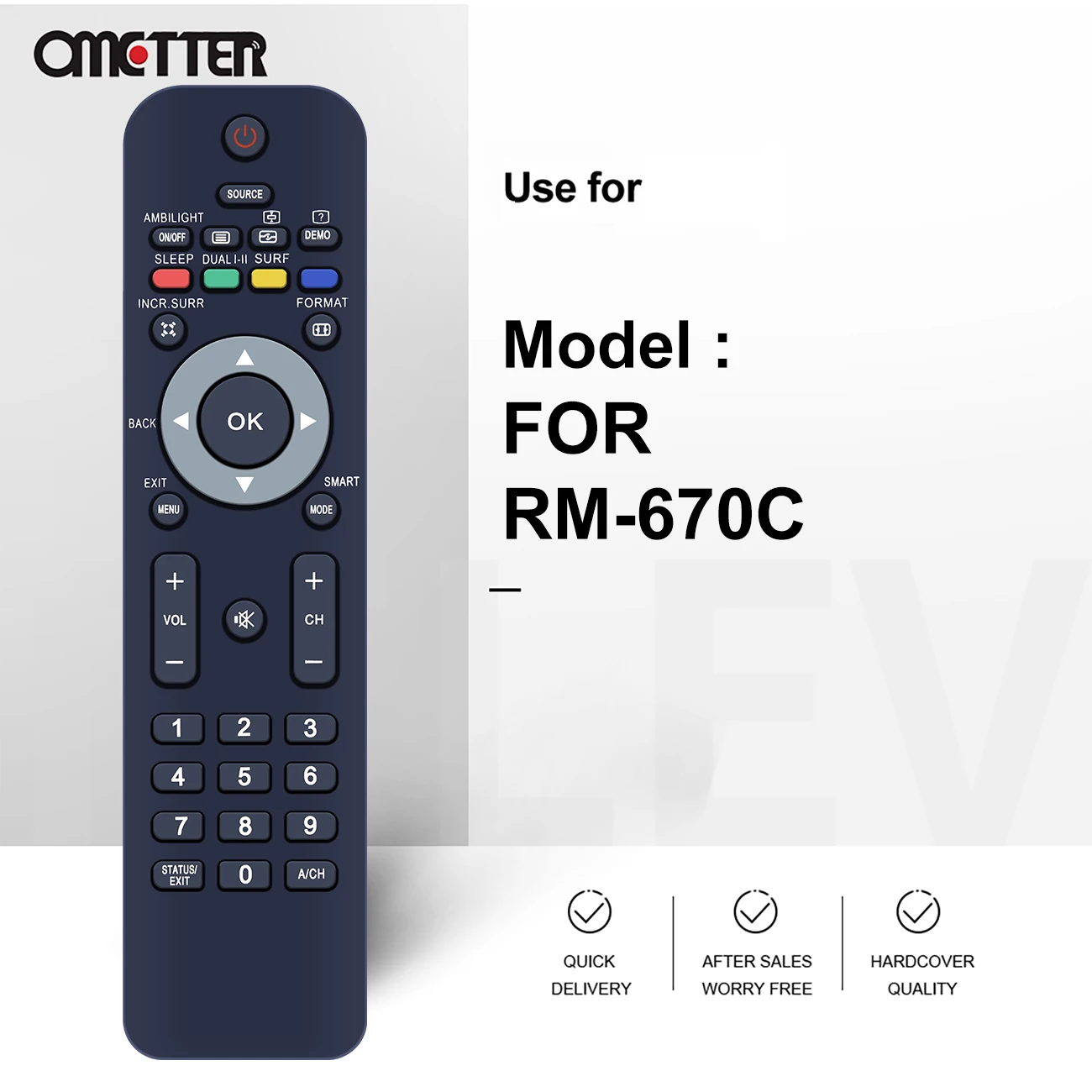 Uniwersalny RM-670C RC7807 pilot sterownik zastępczy dla Philips Smart HD LCD LED telewizja cyfrowa Remte dla większości modeli