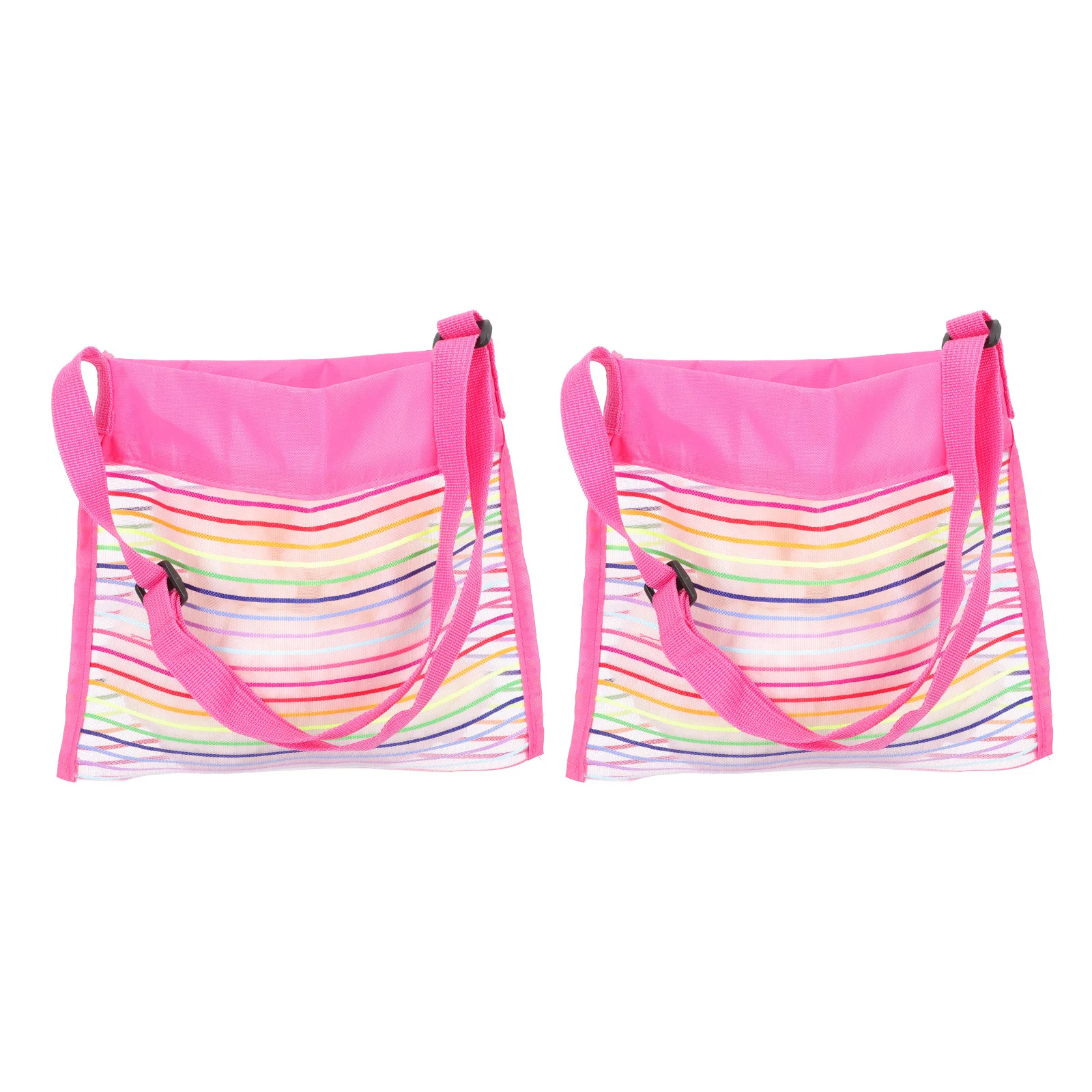 2 قطعة حقيبة شاطئ شبكية للأطفال حقيبة سفر محمولة سعة كبيرة حقيبة صدف منظم تخزين لحمام السباحة #5