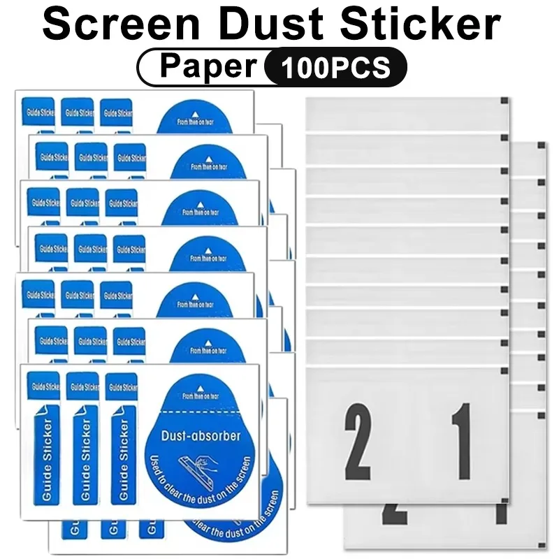 Guide Sticker Wipes Wet Dry Paper Screen Cloth Clean Dedust Cleaning Kit Mobile Phone Camera Lens Glass Dust Absorber Cleaner