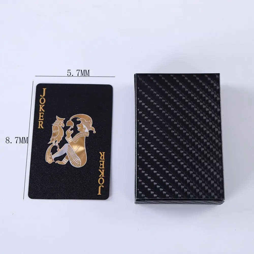 A Deck Of Playing Cards, 2 Styles Of Plastic With Golden Laminate, Washable, Creative, Black And Gold Waterproof Magic Cards