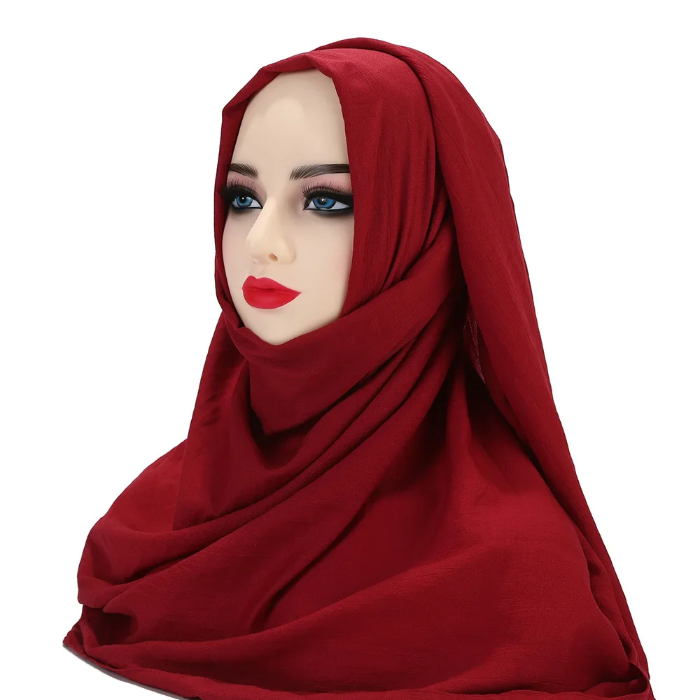 Ramadan Muslim Hijab Scarf Woman Solid Long Women Musulman Soft Headscarf Islamic Hijab Shawls Wraps 90*180CM