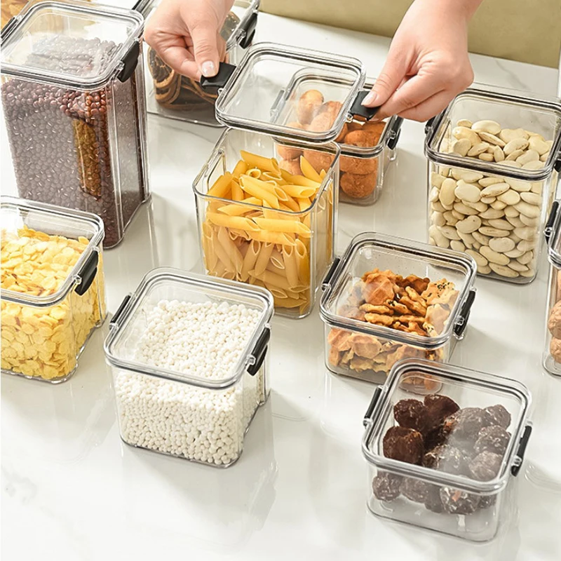 Kitchen Multigrain Snack Sealed Storage Box Dried Fruit Dried Goods Jar Drawer Storage Container Moisture Proof Box Plastic