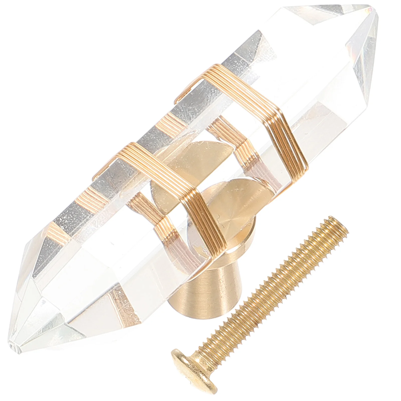 

Crystal H Copper Wire H wrapped Drawer Wardrobe Brass Cabinet Door Knob Transparent Acrylic Furniture Hardware