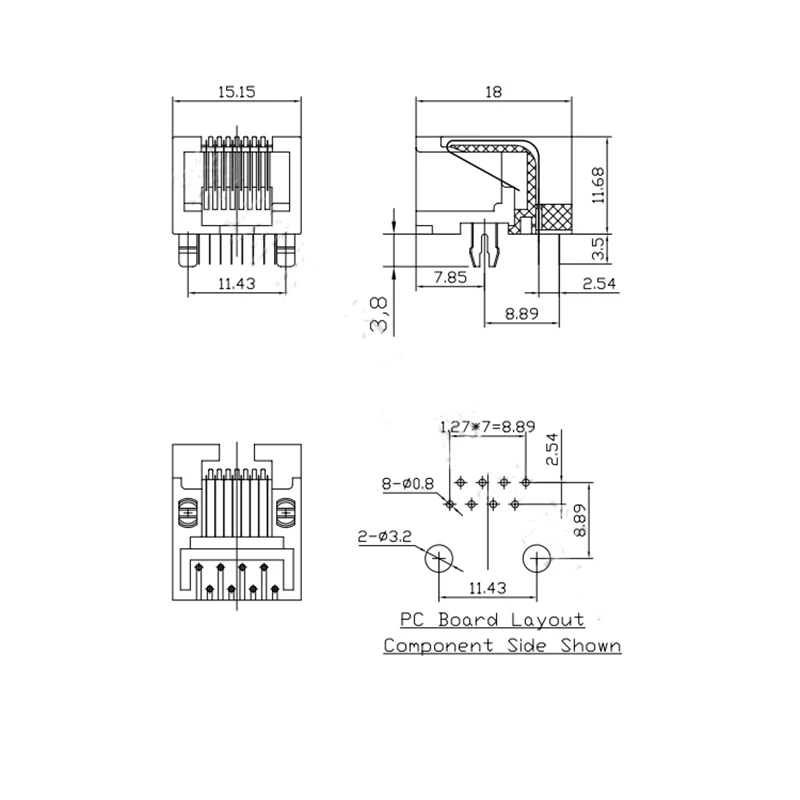 10PCS Telefon Buchse Stecker RJ11 RJ12 RJ45 Telefon Wifi Buchse 2pin 4pin 6pin 8pin 4P4C 6P6C 6P4C 8P8C RJ45 Jack – Detail 11