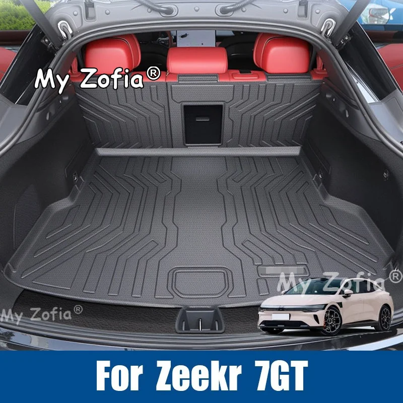 All Weather Full Coverage TPE Car Trunk Mat Odorless Flexible Rear Cargo Liner for Daily Use Accessories For Zeekr 7GT 2025 2026