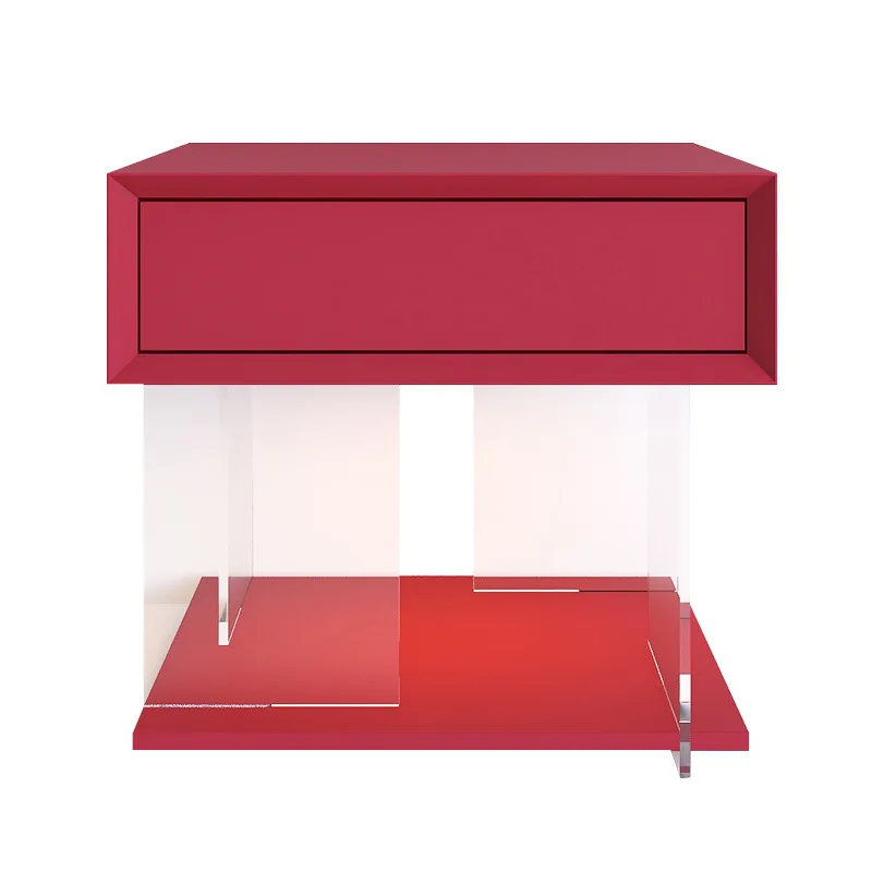 

Italian minimalist paint suspended bedside table simple modern designer bedside drawer cabinet creative