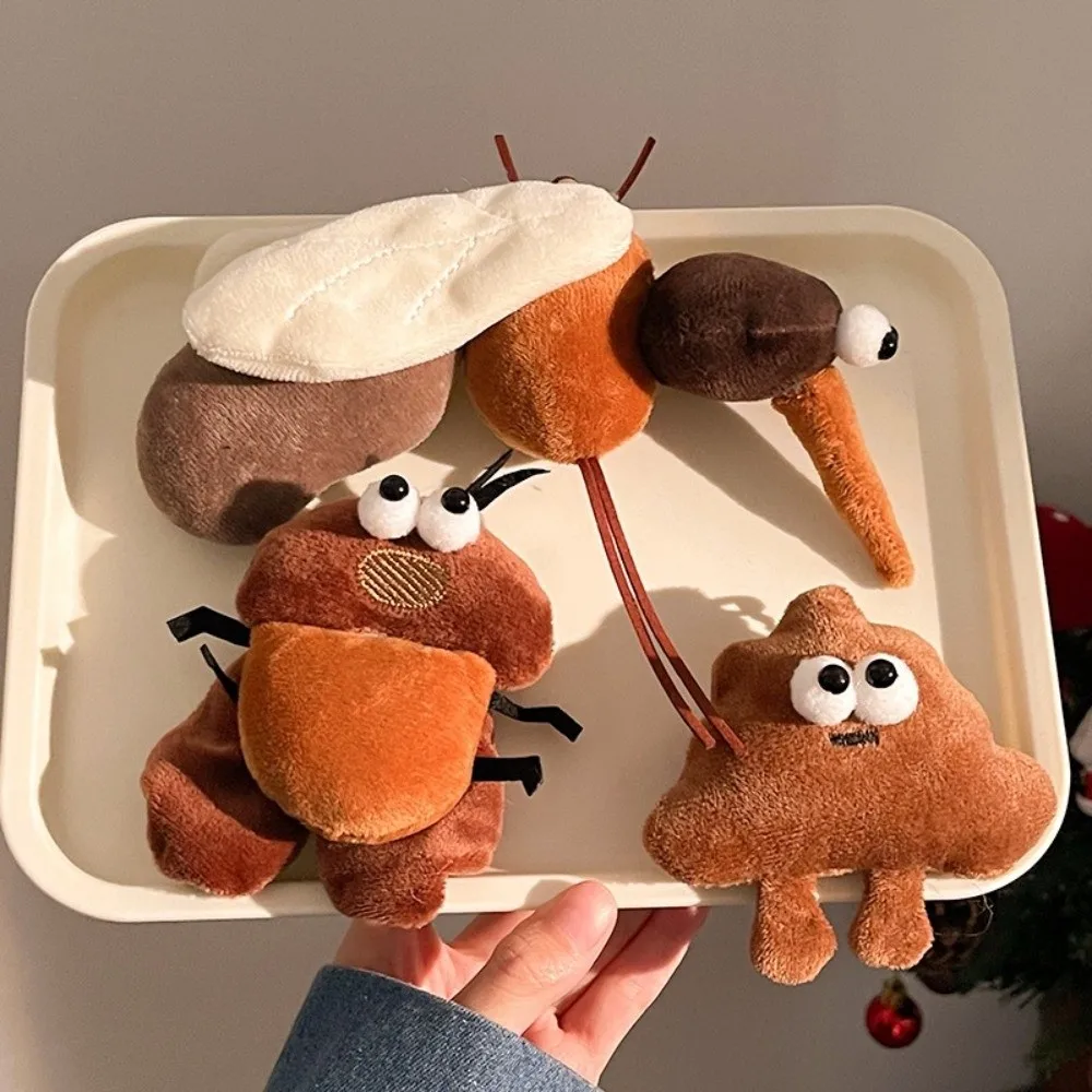 Mosquito Plush Insect Pendant Fly Cockroach Backpack Charm Decoration Hanging Ornaments Insect Series Keychain Birthday Gift