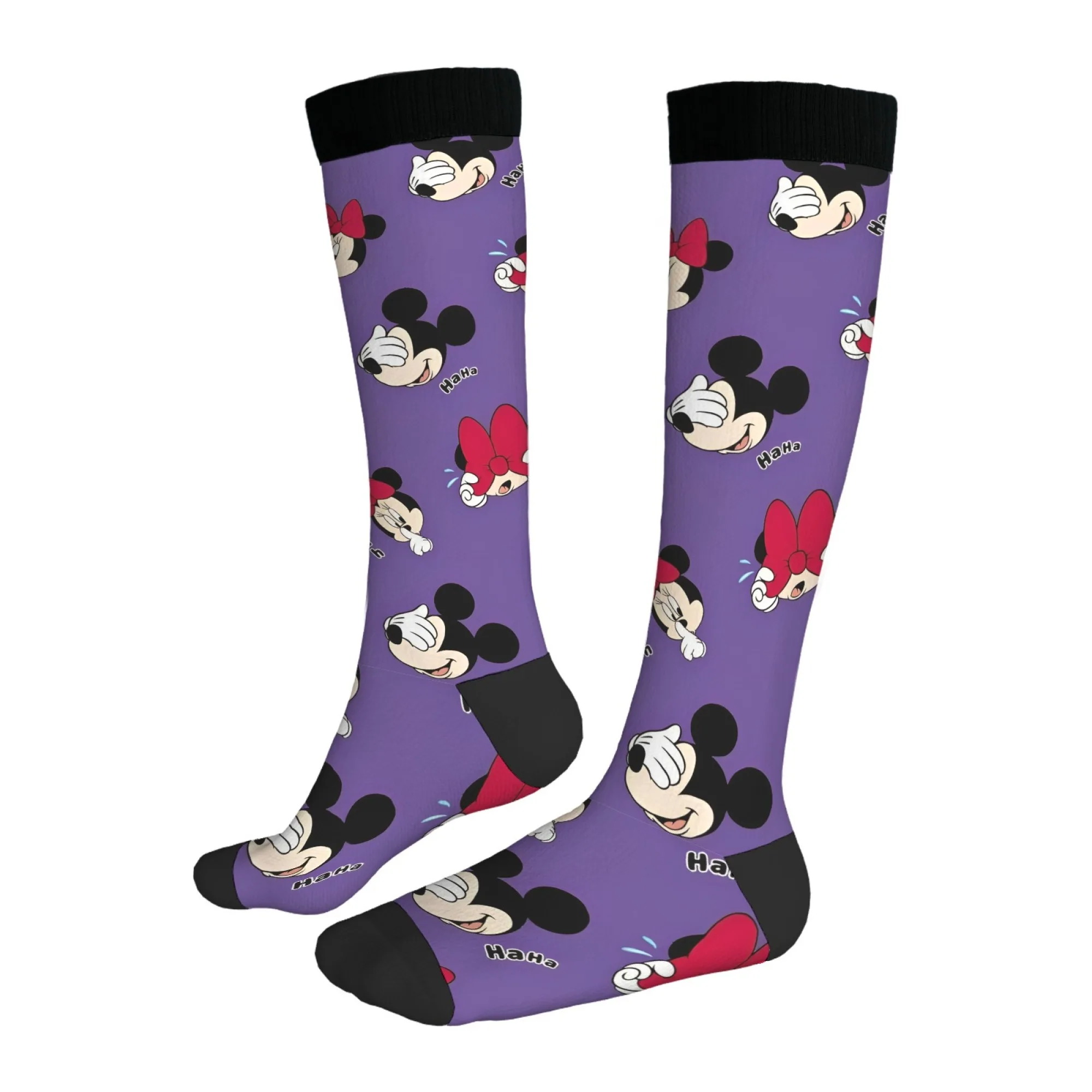 Novelty Mickey Minnie Print Women's Socks Comfortable Non-slip Warm Casual Socks Harajuku Retro Street Hip-Hop Socks Party Gift