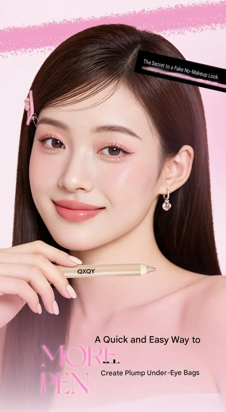 QXQY 3D Unter-Augen-Highlighter-Stift Wasserfest Verwischungsfest Langanhaltend Multifunktionaler Eyeliner Aufhellender Aegyo Sal Make-up-Stift – Detail 12