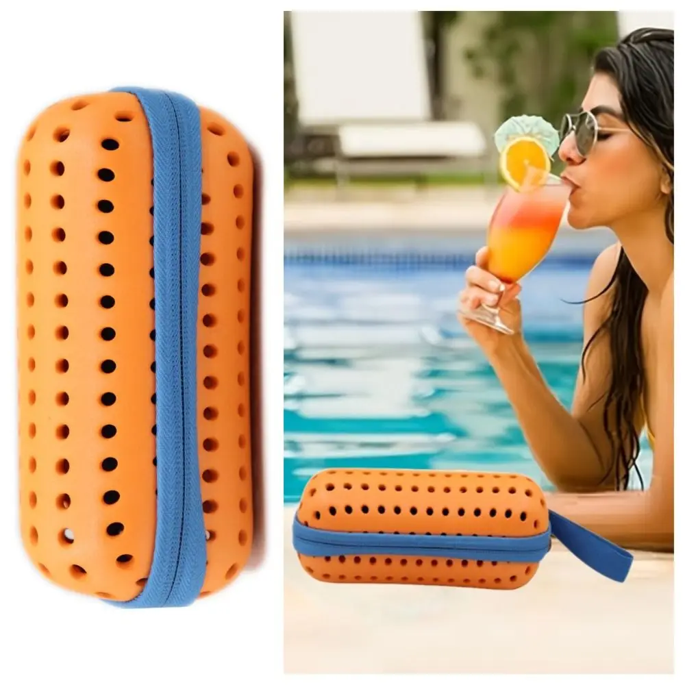 

EVA Swimming Goggles Storage Box Drain Hole Portable Myopia Glasses Case Hollow Round Hole with Handle