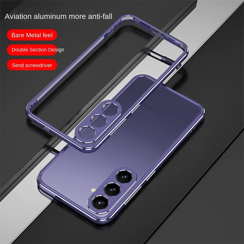 

Bumper for Samsung Galaxy S25 Plus S25+ Aluminum Metal Hard Cover Phone Case Samsung Galaxy S25Plus with Camera Len Protector