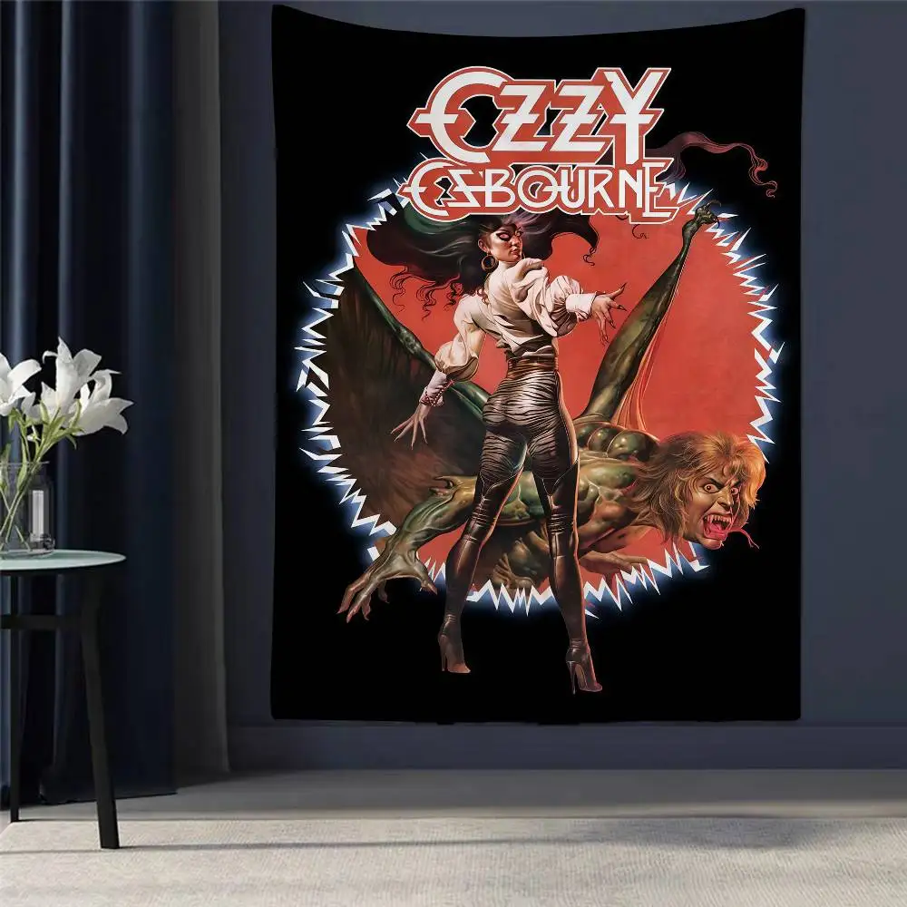 

1pc Heavy Metal Band O-Ozzy O-Osbourne DIY Wall Tapestry For Living Room Home Dorm Decor Wall Art Decor