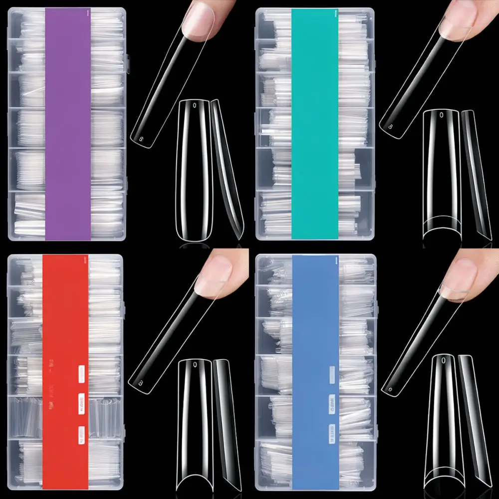 Professional Manicure Nail Art Tips Set Clear Fake Nails For Extension Full Cover Press On Artificial Nail Supplies