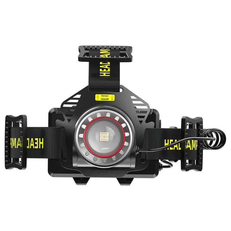 30W XHP50 LED Hunting Headlamp Motion Sensor White Yellow Fishing Head Torch Light Zoom Camping Emergency Spotlight Floodlight