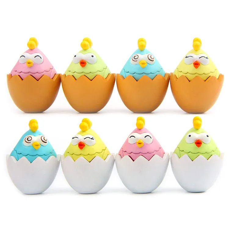 New Creative Colorful Eggshell Chick Toy Molds Cartoon Cute DIY Micro Landscape Desktop Decoration Doll Small Ornaments