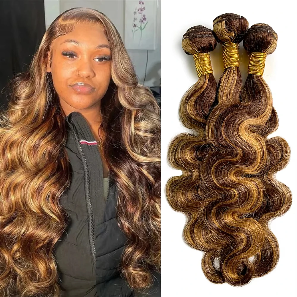 

Выделите человеческие волосы 4/27, бразильские объемные волны, пучки человеческих волос, наращивание волос 30, 32 дюйма, цветные 3/4 пучки, парик для женщин ﻿