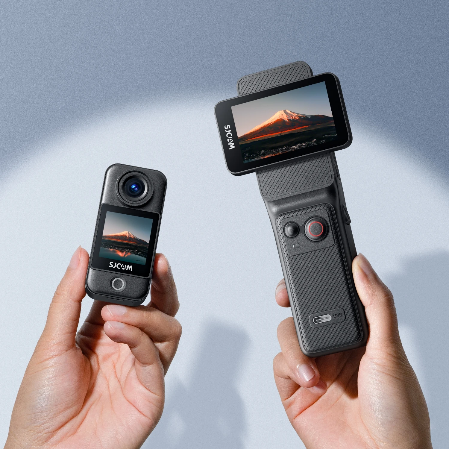 

C400 with soft HD Screen protector,SJCAM Portable 4K Handheld Camera,long battery with rotating Screen