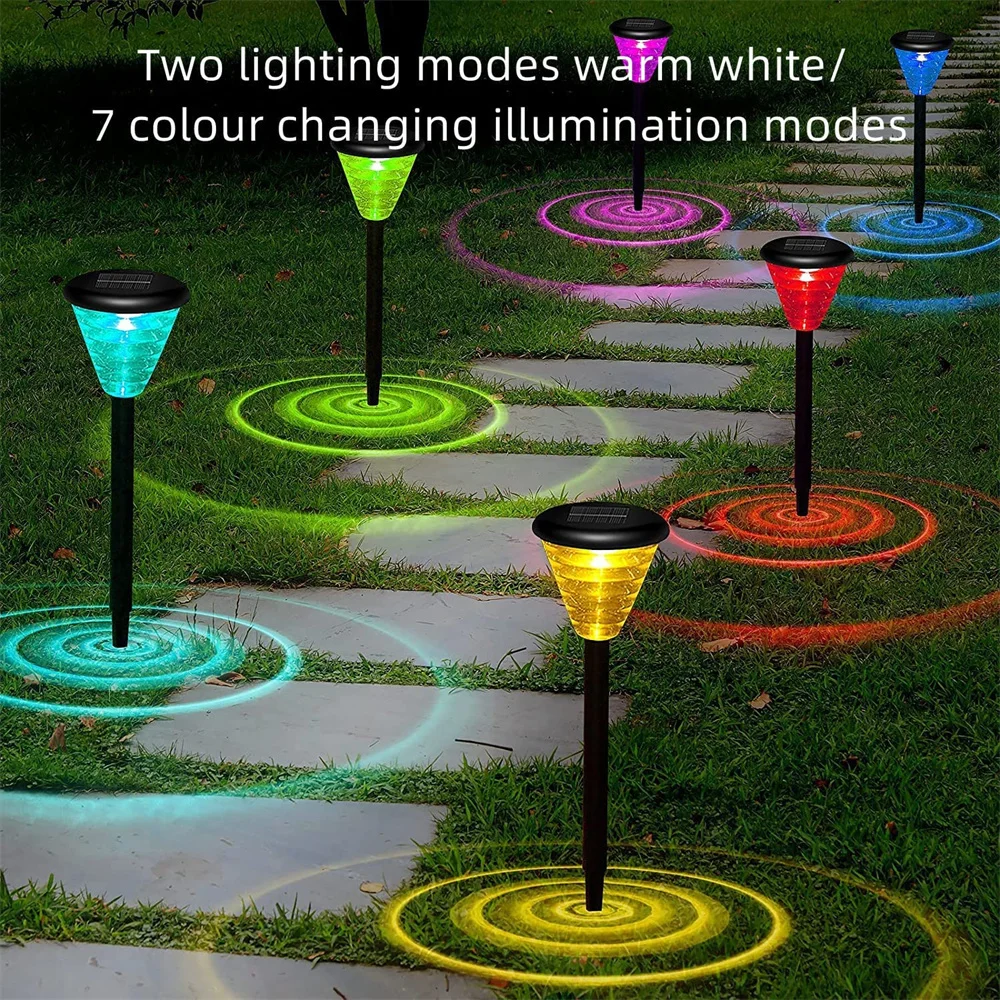 Solar Garden Lights RGB Outdoor Waterproof Lawn Light Color Changing Pathway Decor Lighting Solar Led Light Landscape Walkway