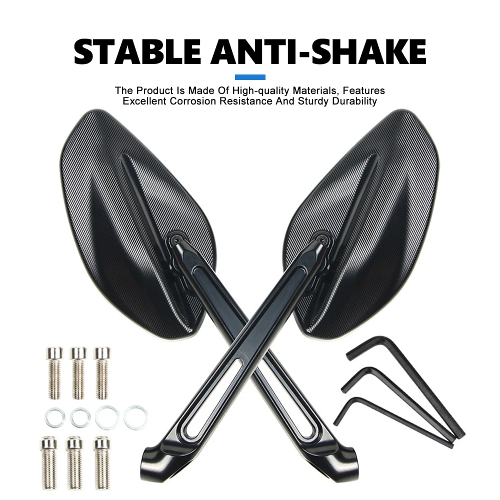 Universal Motorcycle Handlebar Bar Mirrors Clear CNC Aluminum Anti-reflective View Mirrors Balance Slider Motorcycle Rear View 6