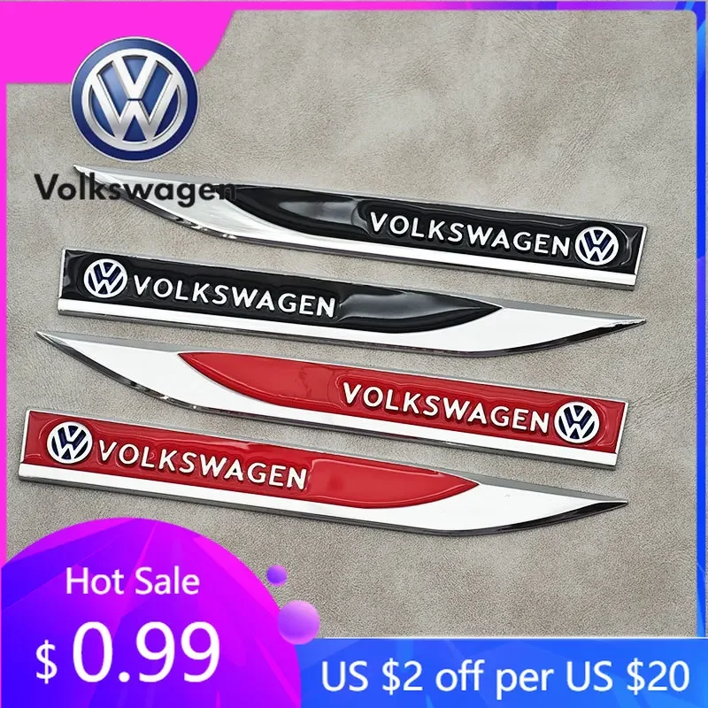 

For VW Volkswagen Jetta MK5 Golf 2pcs Logo Volkswagen Badge Car Fender Side Emblem Sticker For VW GTI Polo Golf MK8 Touareg Pas