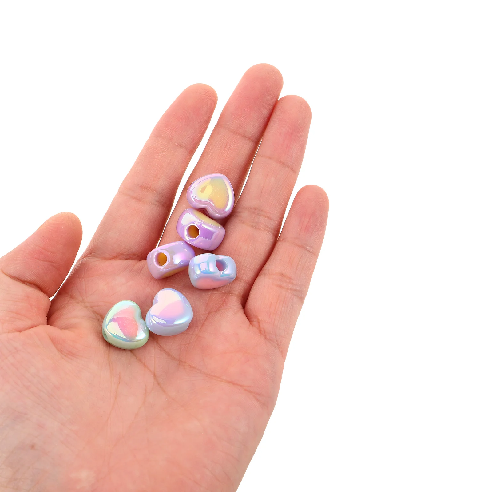 

30 Pcs Jewelry Mix Color Heart Beads Scattered Cute Bracelet for Bracelets Crafts Making Hanging