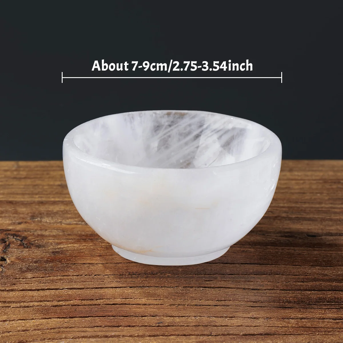 1PC Natural Clear Quartz Degaussing Bowl, Jewelry Storage Vessel, Crystal Bracelet Purification Bowl Decoration