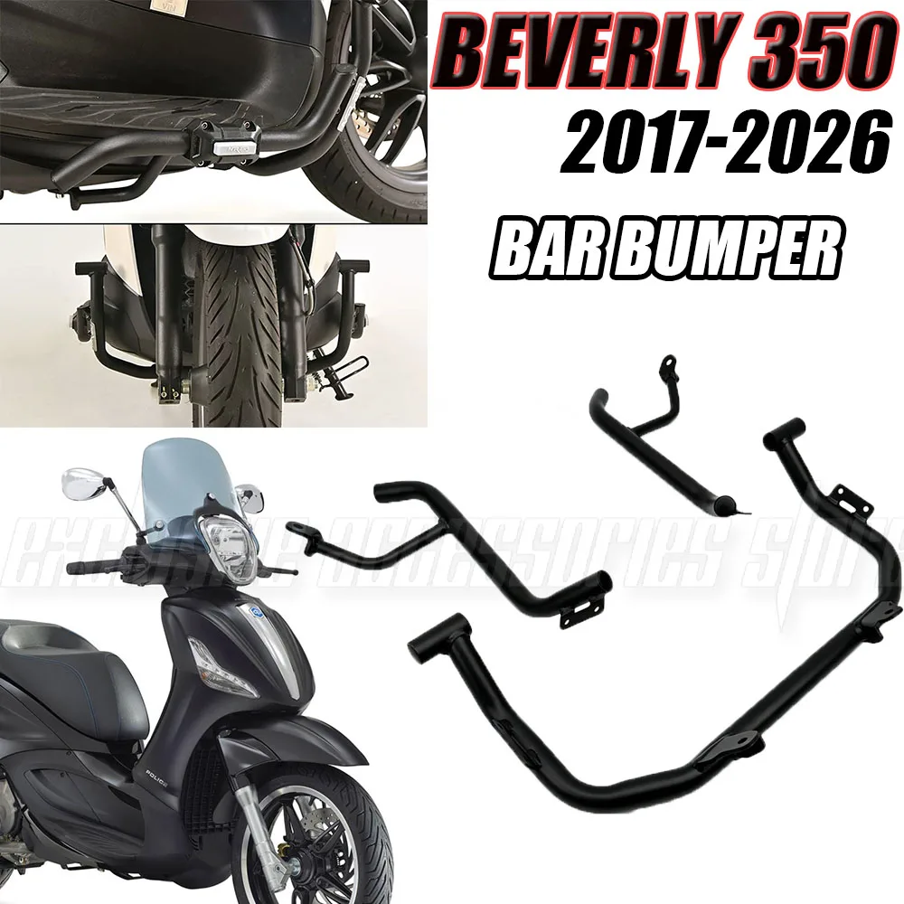 Engine Guard Crash Bar Bumper For Piaggio Beverly 350 Beverly350 2017‑2026 Motorcycle Protector Frame Anti‑fall Accessories