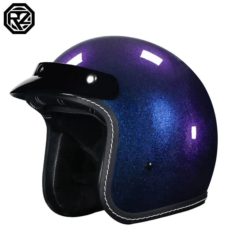 OrzO pen Face Motorcycle Helmet Vintage Moto Helmet Unique Retro Motorbike 3/4 Half Helmet Removable Lining Cascocascospara Moto