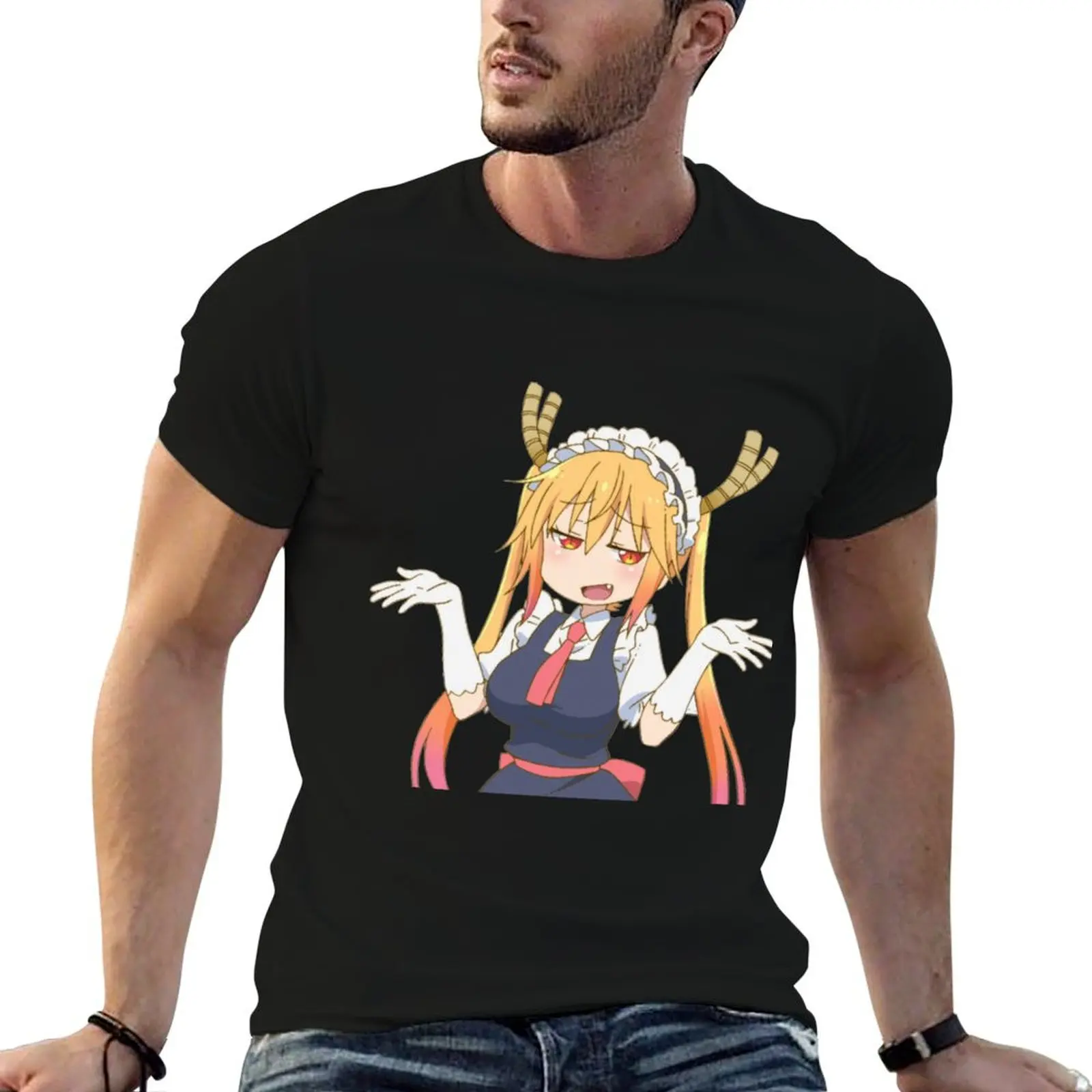 Dragon Maid Tohru Shrug T-Shirt Festive Simple T-Shirt