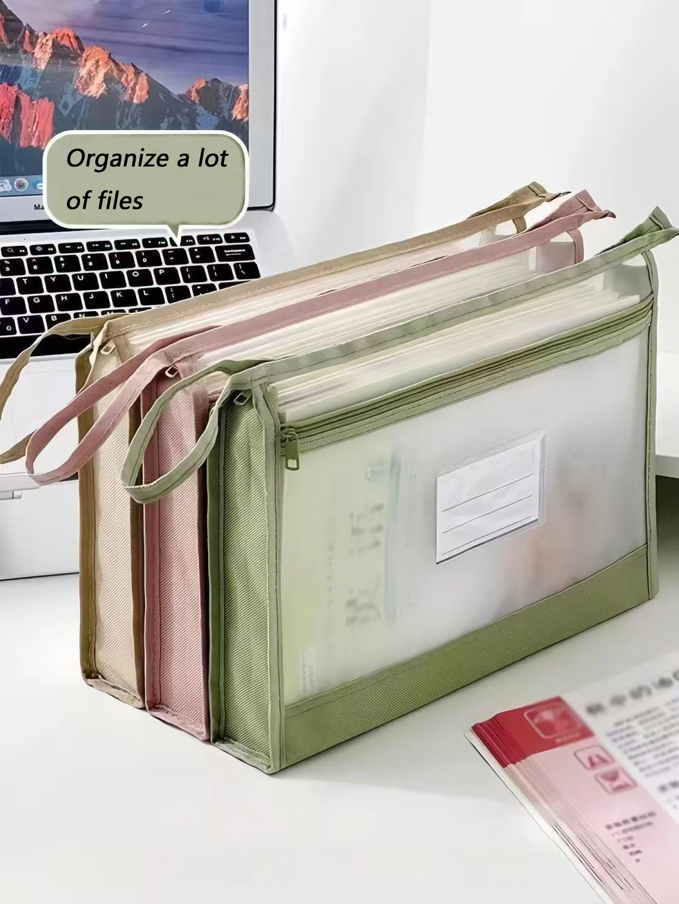 

Transparent A4 Zippered Subject File Bag, School Work & Exam Storage Bag, Thickened Student Tote for Papers, Homework Office