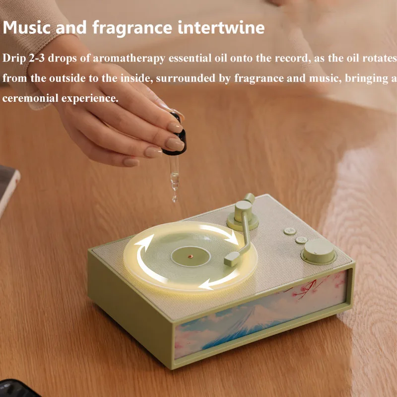 Wireless Vintage Bluetooth Speaker Portable Aromatherapy Atmosphere Light Painting Surround Sound MP3 Music Player Long Enduranc