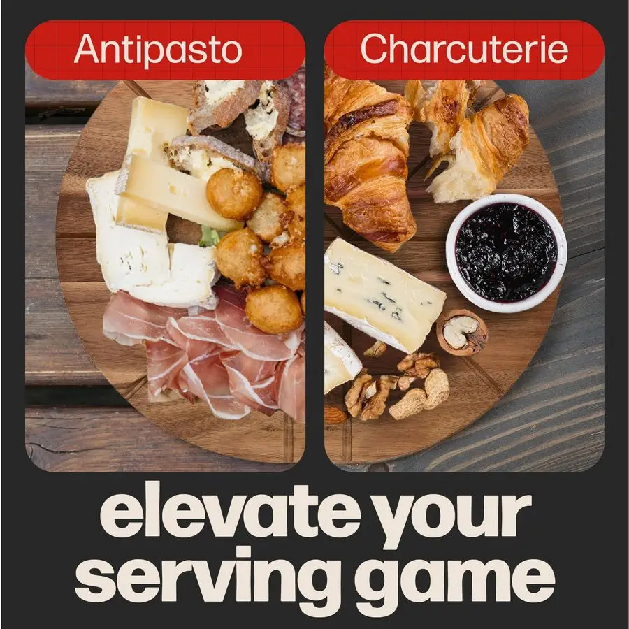 لوح تقطيع البيتزا وقطاعة البيتزا شفرة هزازة طقم هدايا قطاعة طعام احترافية من الفولاذ المقاوم للصدأ مع خنزير خشبي من السنط 13.5