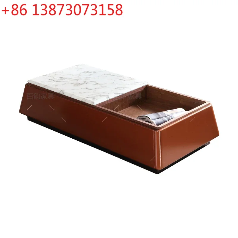 02ls 18Italian minimalist natural marble medium flower white square several villa combination color matching coffee table group