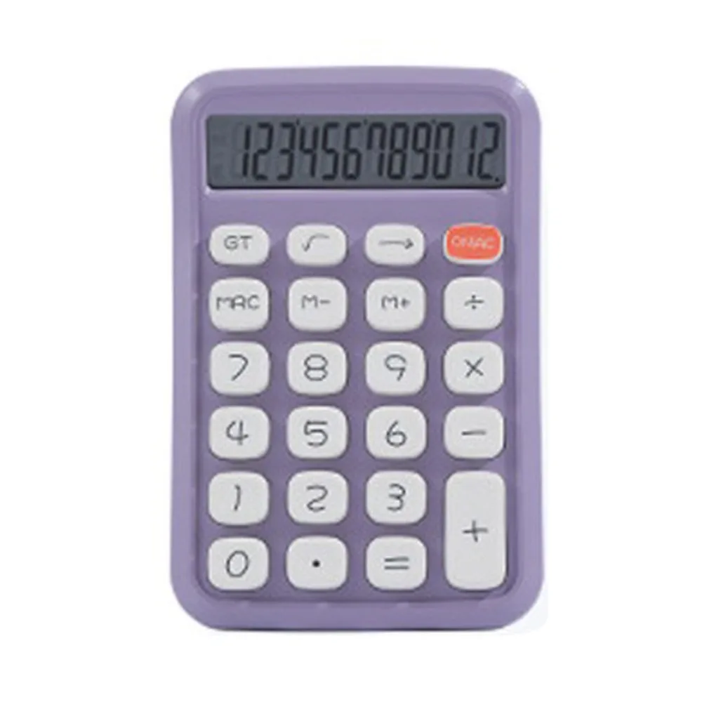 

12 Digits Small Calculator Accounting Tools Lightweight Arithmetic Calculator Portable Candy Color Student Calculator