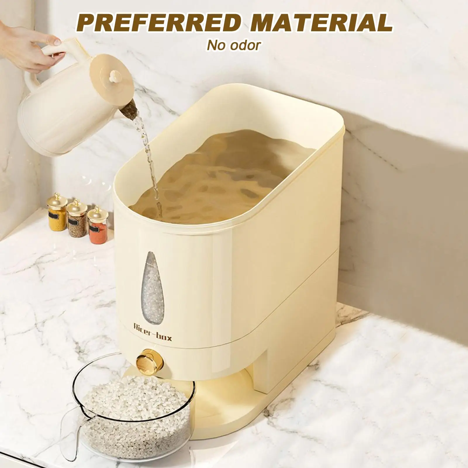 

Rice Holder Container Rice Bucket Cereal Container Airtight Household Kitchen Pantry Storage Bucket For Soybean Corn Grain Dry