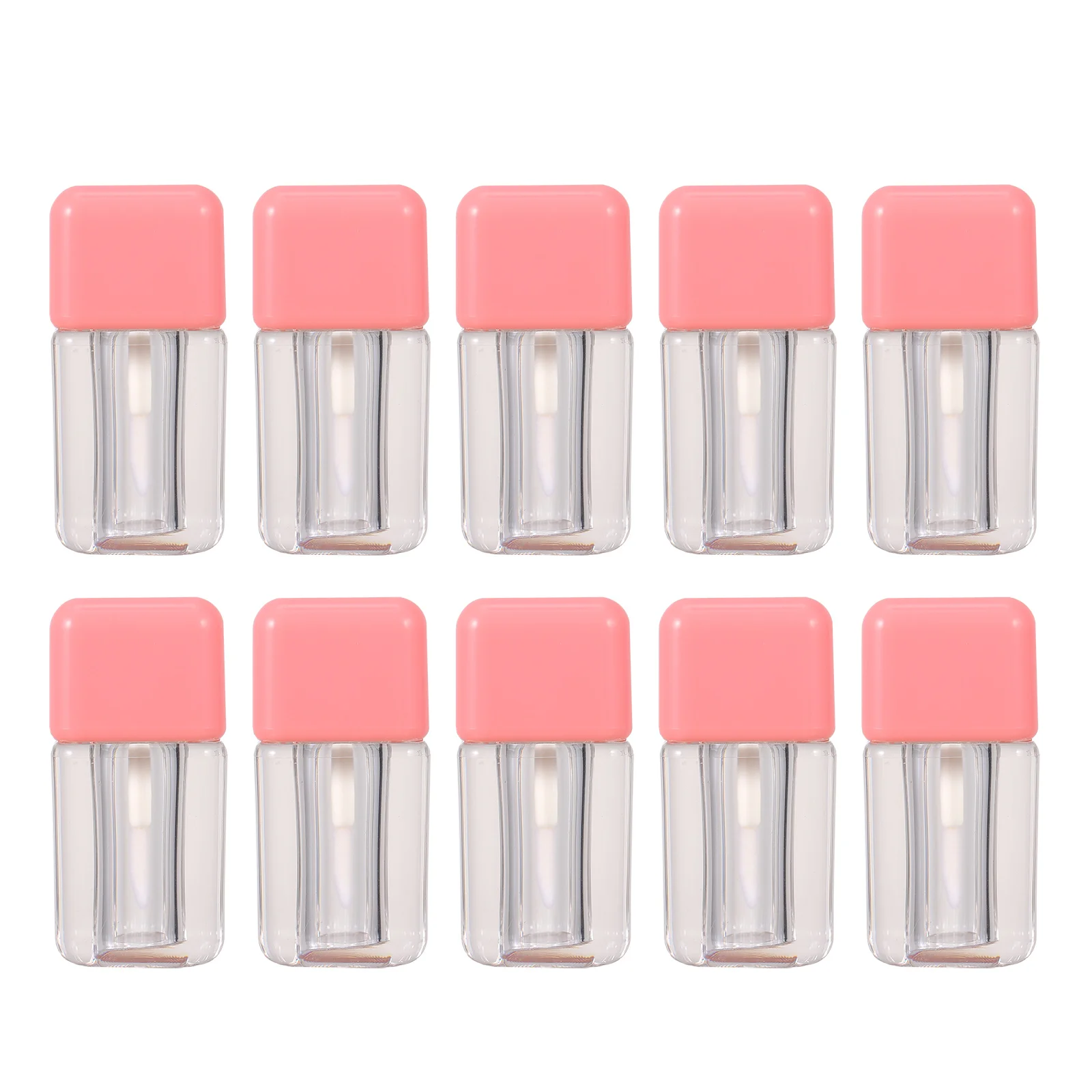 

10pcs Lip Gloss Tube Pink Mini Refillable Bottles Lightweight Portable Lipstick Toiletries Small Containers