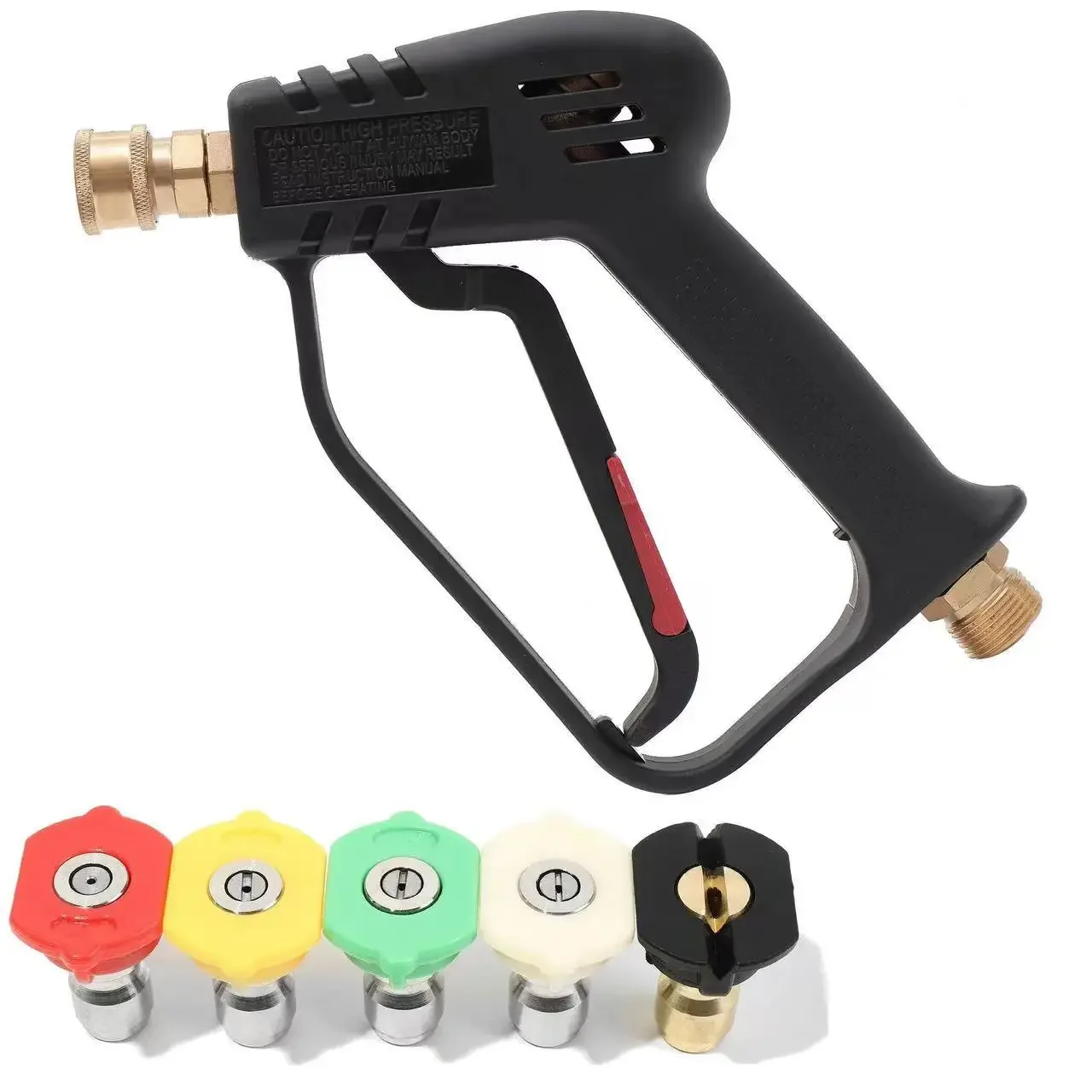 

Пистолет для мойки высокого давления 4000PSI — мощный короткий пистолет-распылитель с латунным разъемом, латунным клапаном и эргономичной ручкой