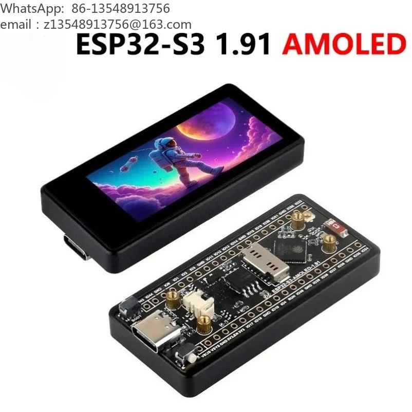 ESP32 S3 Dev Board 1.91 Inch AMOLED Touch Screen SD Slot 6 Axis Sensor Arduino Compatible IoT DIY Kit