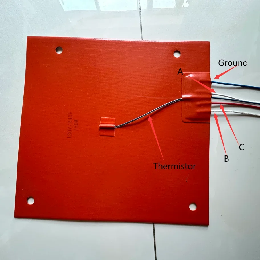 Imagem -04 - Silicone Aquecedor Pads para Impressora 3d Creality k1 Max Dupla Voltagem Build Plate Upgrade Cama Aquecimento 300 mm x 310 mm 120v 240v 750w