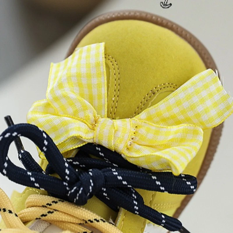 

Fashion Girls' Shoes 2025Autumn New Kids Sneaker Sweet Cute Girls Bow Casual Shoes Comfort Anti Slip Child Flat Shoes Zapatillas