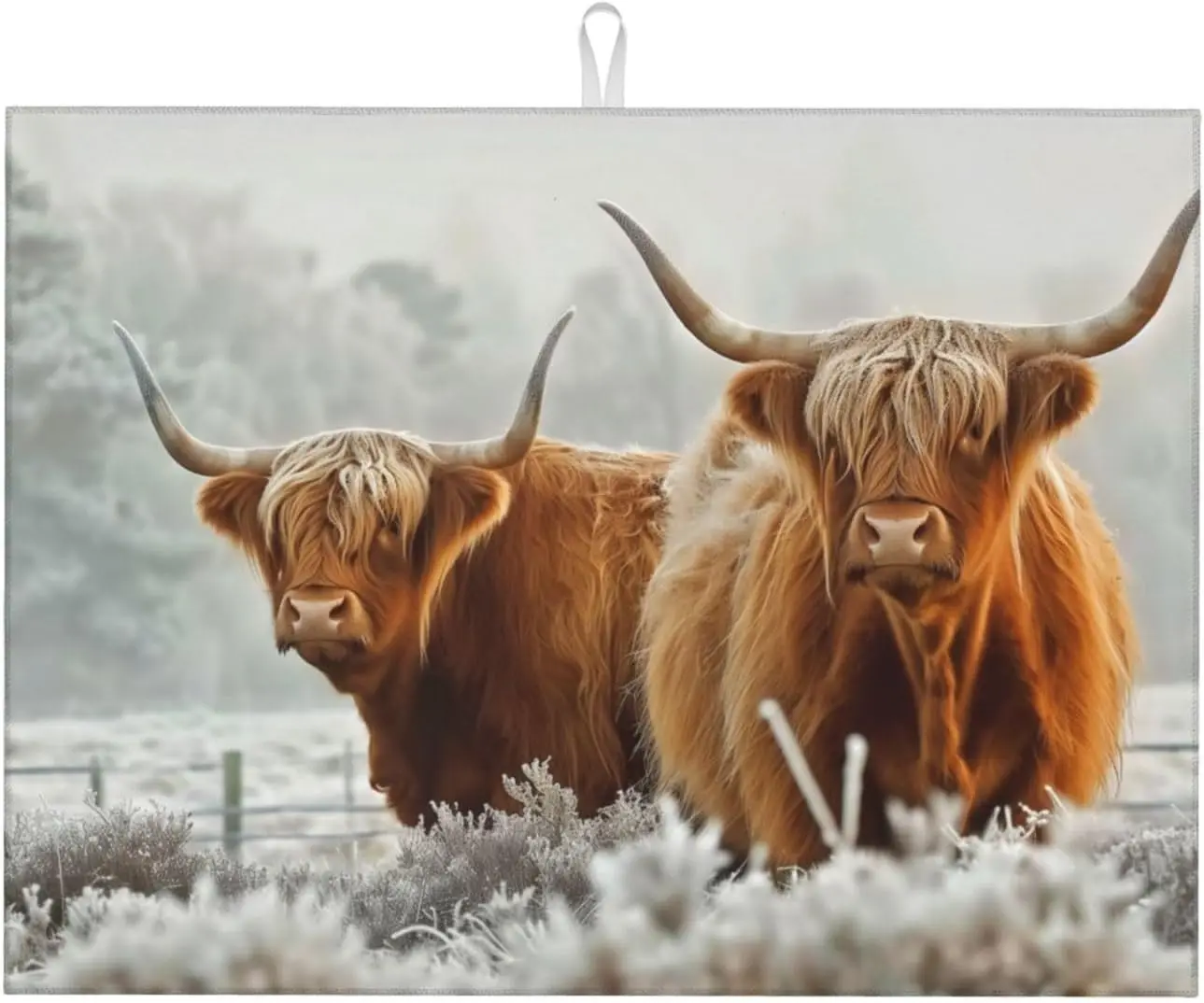 

Highland Cow Dish Mat Drying Kitchen Mat Microfiber Absorbent Fast Dry kitchen accessories