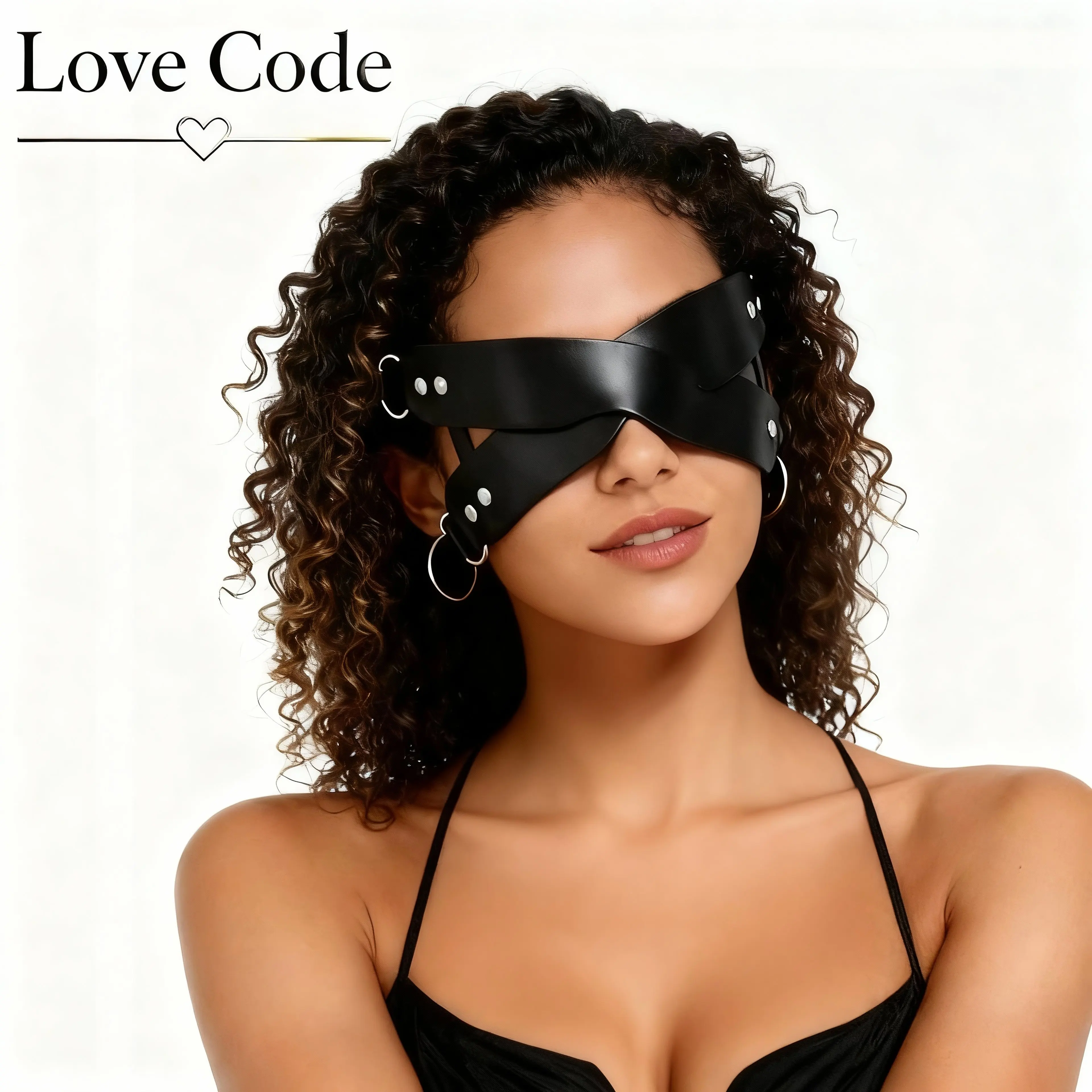 Women Sexy Mask Blindfold Cosplay PU Leather Adjustable Masquerade Ball Halloween Party Mask Accessories Goth Harness Anime Eye