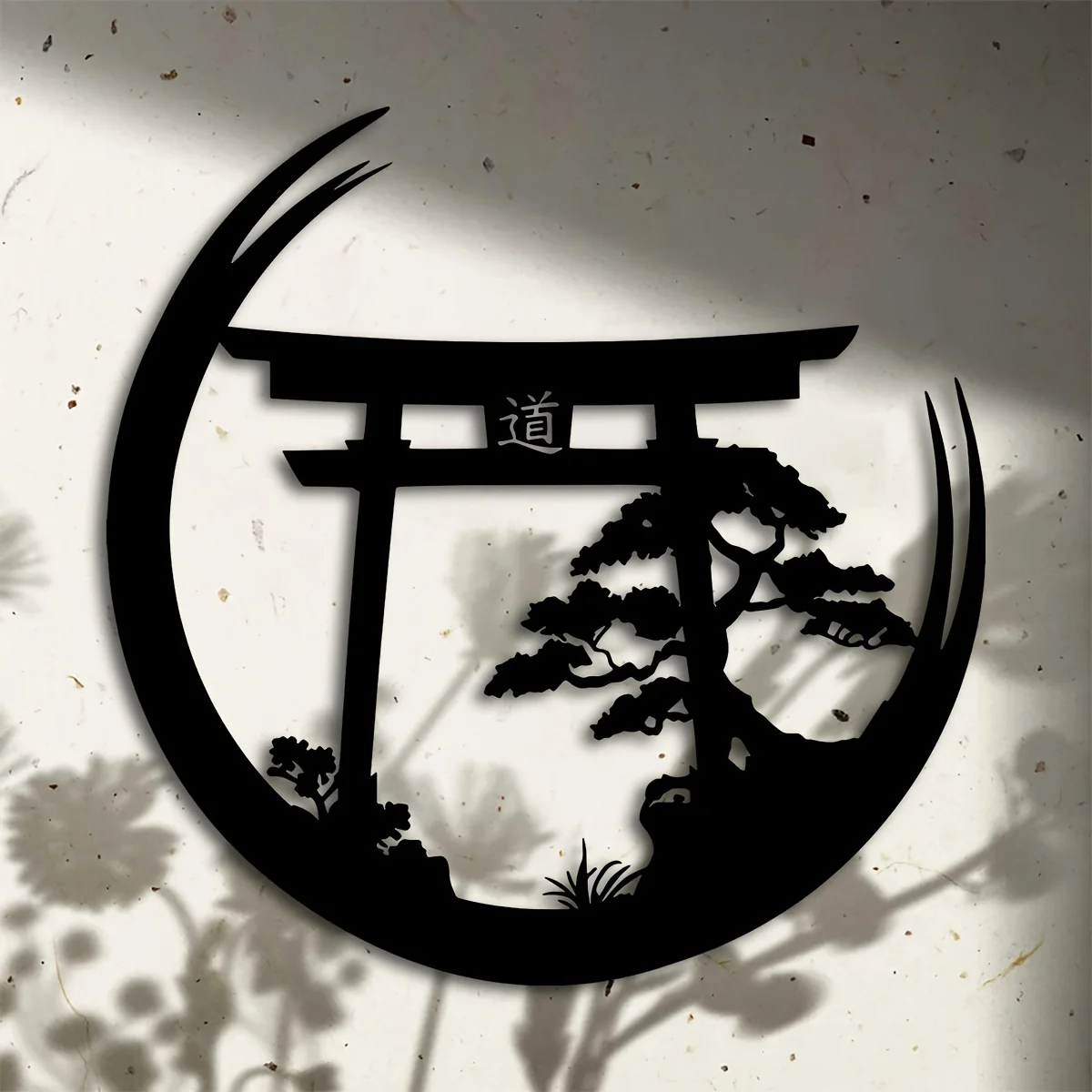 Bonsai Torii Gate Iron Wall Art Japanese Metal Hanging Sculpture Home Wall Decor Housewarming Present