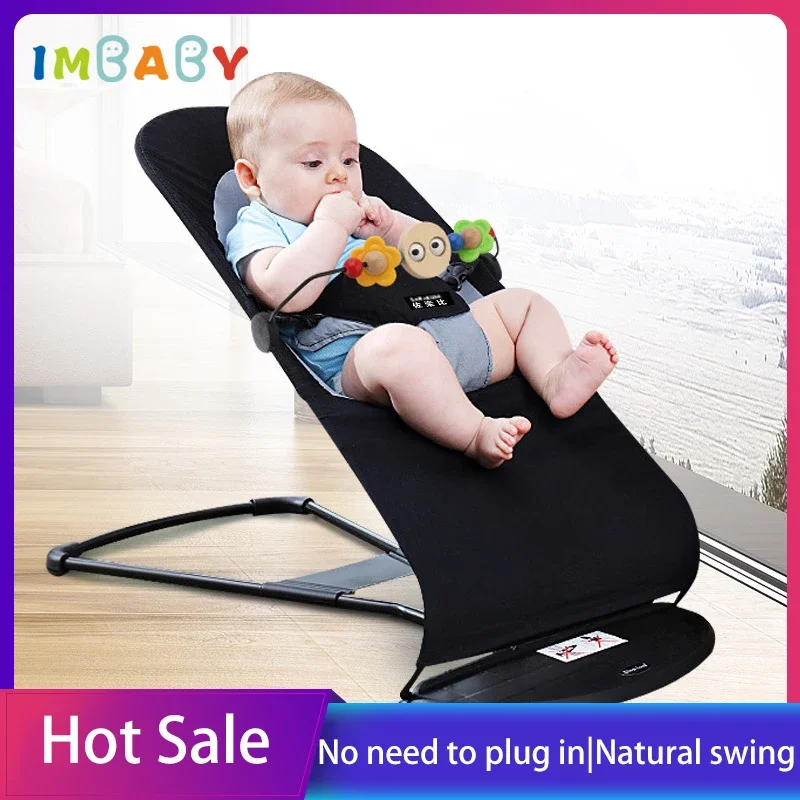 0~3 Years Baby Rocking Chair Baby Coax Sleeping Cradle Bed Solid Color Child Comfort Chair Reclining Chair Luxury Rocking Crib